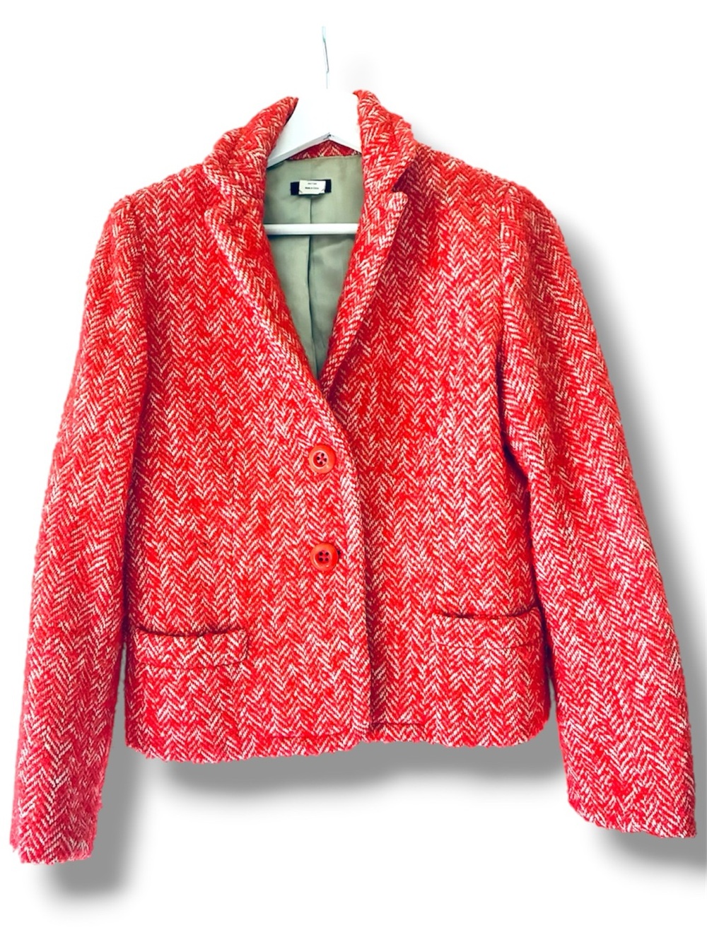 J. Crew neon orange  Herringbone Women's Blazer Jacket size US6